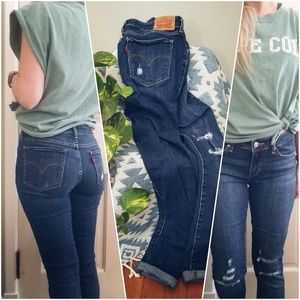 Distressed Levi's 711 • skinny jeans